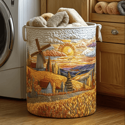 Wheat Fields Quilted Laundry Basket Merch For Cozy Nights