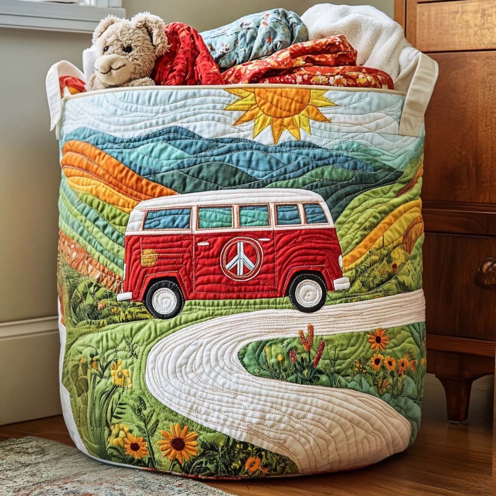Sunny Drive Quilted Laundry Basket Must-Have Home Essential