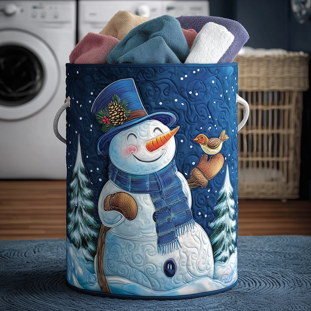 Frosty Friends Quilted Laundry Basket New Year Merch Gift