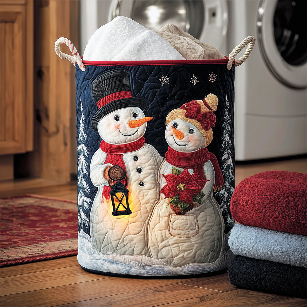 Winter Romance Quilted Laundry Basket Valentine�s Day Merch Gift
