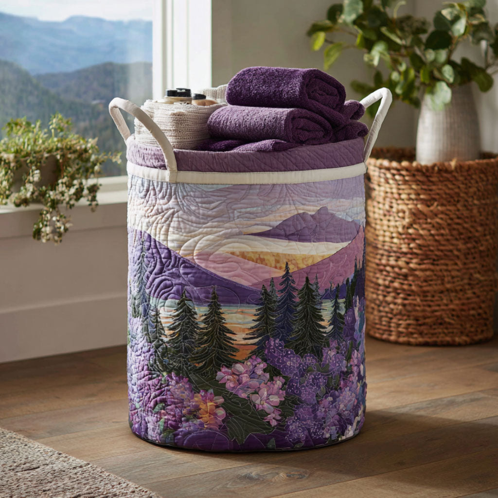 Serenity Bloom Quilted Laundry Basket Holiday Gift For Laundry Lovers
