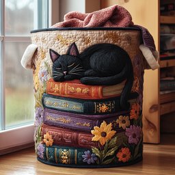 Sleeping Books Quilted Laundry Basket Fall Merch Pick