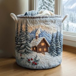 Yuletide Light Quilted Laundry Basket Unique Gift For Laundry Lovers