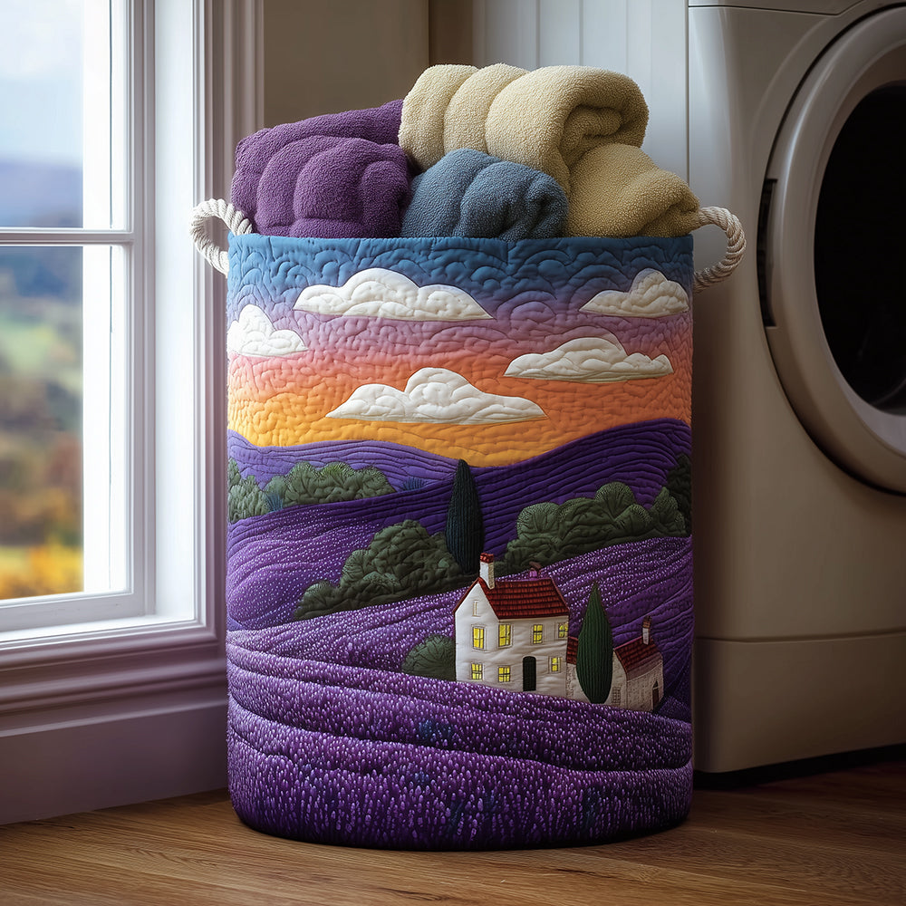 Purple Horizon Quilted Laundry Basket New Year Merch Gift