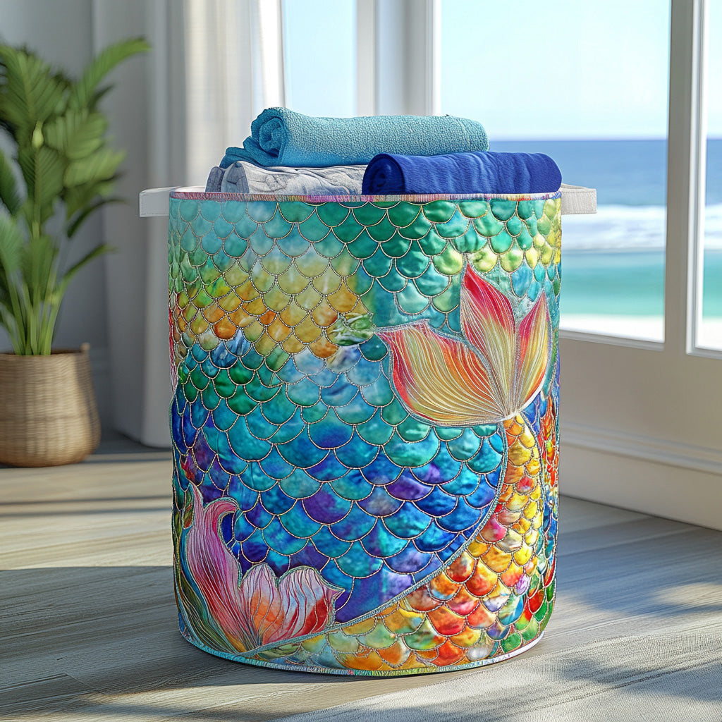 Sea Spark Quilted Laundry Basket Merch For Cozy Nights