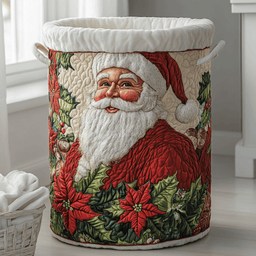Santa Wonder Quilted Laundry Basket Creative Gift For Family