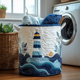 Sea Breeze Light Quilted Laundry Basket Best Gift For Him