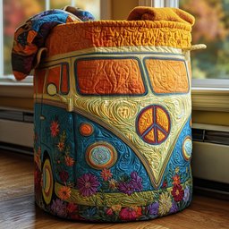 Sunny Road Quilted Laundry Basket Holiday Merch Gift