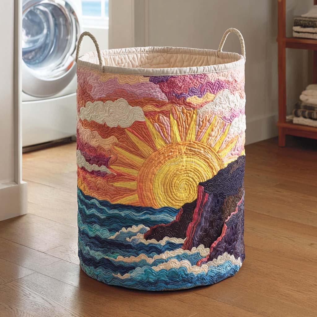 Ocean Breeze Quilted Laundry Basket Merch For Him