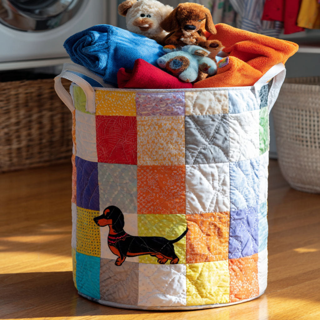 Sausage Dog Squad Quilted Laundry Basket Perfect Birthday Gift Idea