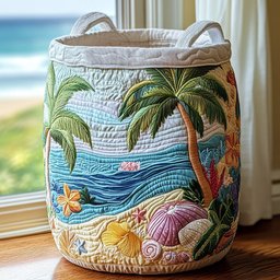 Tropic Haven Quilted Laundry Basket Merch For Couples