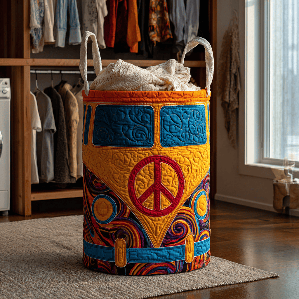 Freedom Way Quilted Laundry Basket Merch For Home And Bedroom