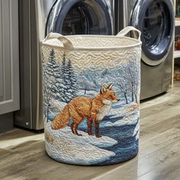 Winter Pines Quilted Laundry Basket Valentine�s Day Merch Gift
