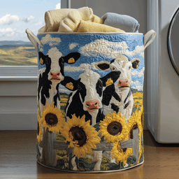 Moo Bloom Quilted Laundry Basket Creative Gift For Family