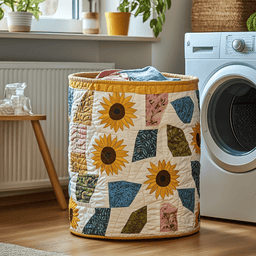 Rustic Bloom Quilted Laundry Basket Merch For Family