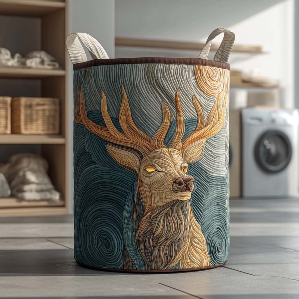 Moonlit Stag Quilted Laundry Basket Great Idea For New Home