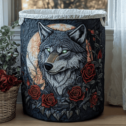 Moon Wolf Quilted Laundry Basket Perfect Gift For Your House