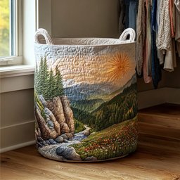 River Dawn Quilted Laundry Basket Summer Merch Vibes