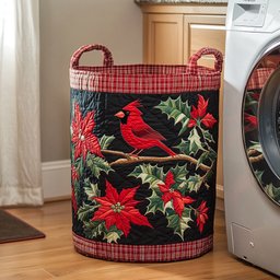 Modern Cardinal Quilted Laundry Basket Anniversary Merch Gift