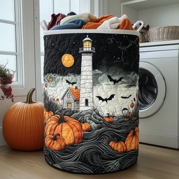 Haunted Lighthouse Quilted Laundry Basket Best Gift For Him