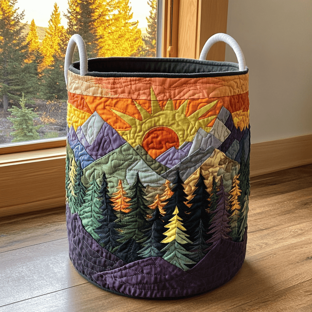 Forest Glow Quilted Laundry Basket Valentine�s Day Merch Gift