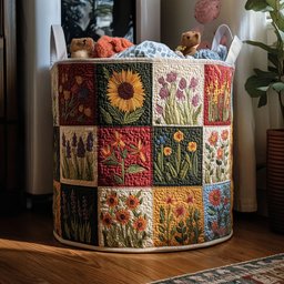 Petal Charm Quilted Laundry Basket Winter Merch Essentials