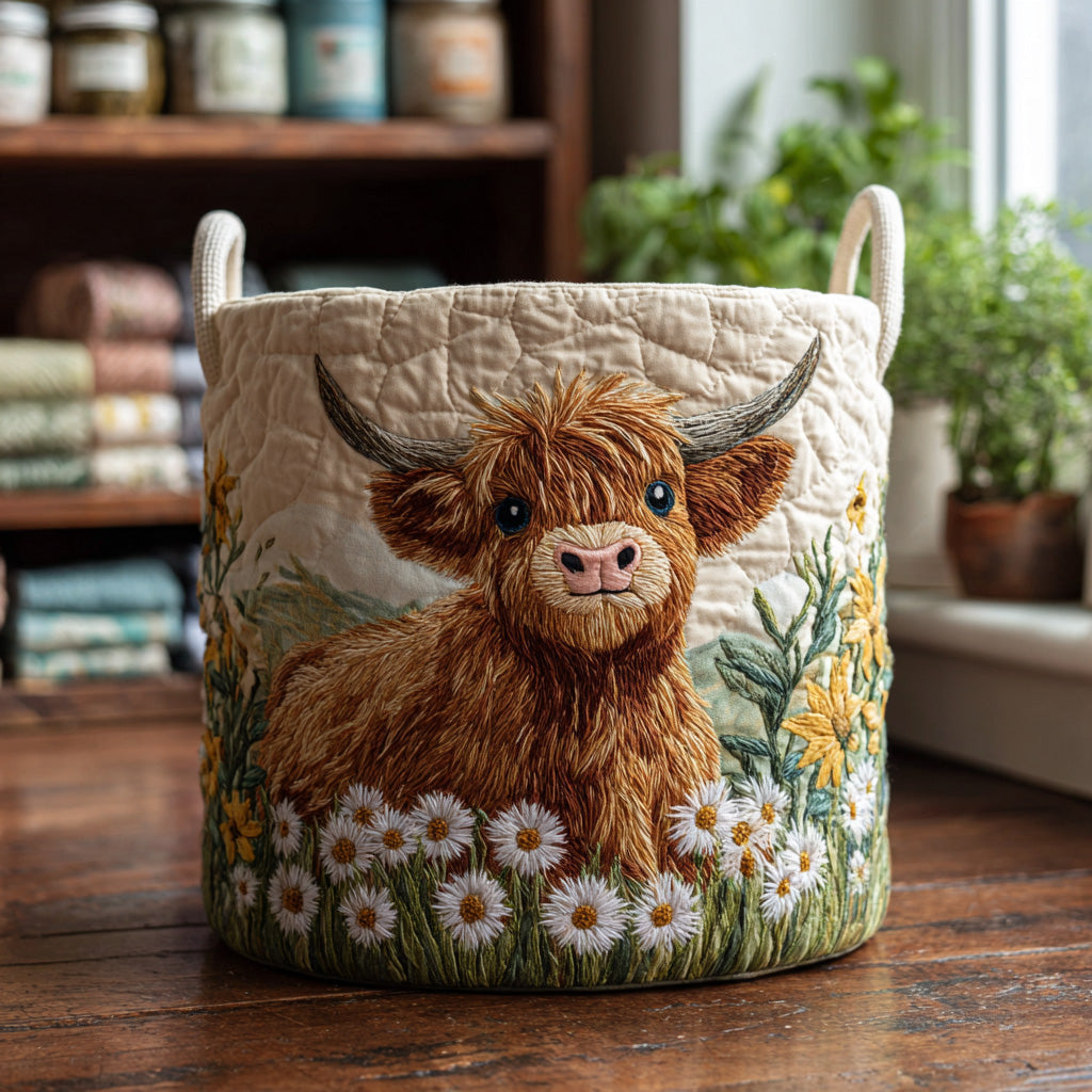 Highland Charm Quilted Laundry Basket Mother�s Day Merch Gift