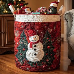 Winter Friend Quilted Laundry Basket Halloween Merch Gift