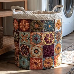 Forest Mandala Quilted Laundry Basket Merch For Family