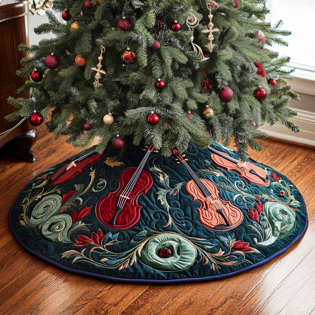 Vibrant Virtuoso Quilted Christmas Tree Skirt Special Holiday Tree Skirt Gift for Newlyweds