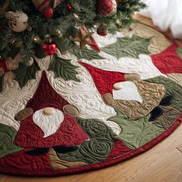 Woodland Cheer Christmas Quilted Tree Skirt Meaningful Christmas Gift to Warm the Heart