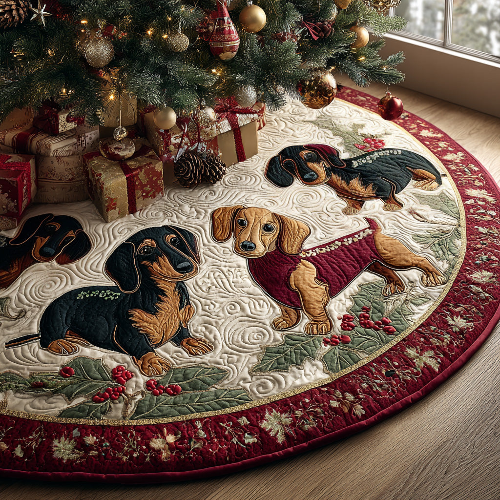 Santa Stretchy Helper Quilted Christmas Tree Skirt Meaningful Christmas Gift to Warm the Heart