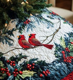 Mistletoe Magic Quilted Christmas Tree Skirt Trending Christmas Tree Skirt Merch 2025