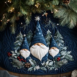 Snowy Cheer Quilted Christmas Tree Skirt Luxury Christmas Tree Skirt for Elegant Homes