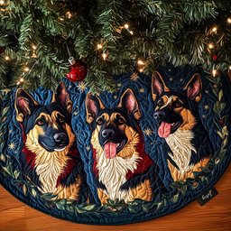 Shepherd Holiday Cheer Quilted Christmas Tree Skirt Unique Holiday Gift Merch for Family Homes