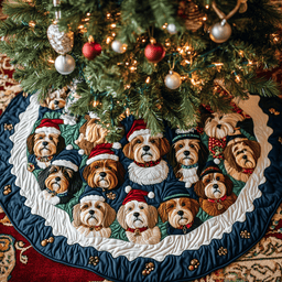 Yorkshire Noel Christmas Quilted Tree Skirt Meaningful Christmas Gift to Warm the Heart
