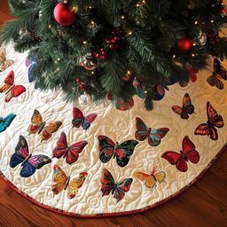 Natures Whisper Quilted Christmas Tree Skirt Perfect Merch Gift Tree Skirt for Holiday Season