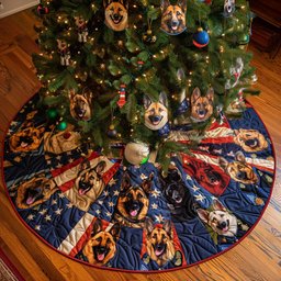 Shepherd Braver Quilted Christmas Tree Skirt Lovely Holiday Tree Skirt for Festive Vibes