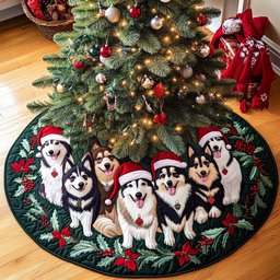 Northern Noel Christmas Quilted Tree Skirt Meaningful Christmas Gift to Warm the Heart