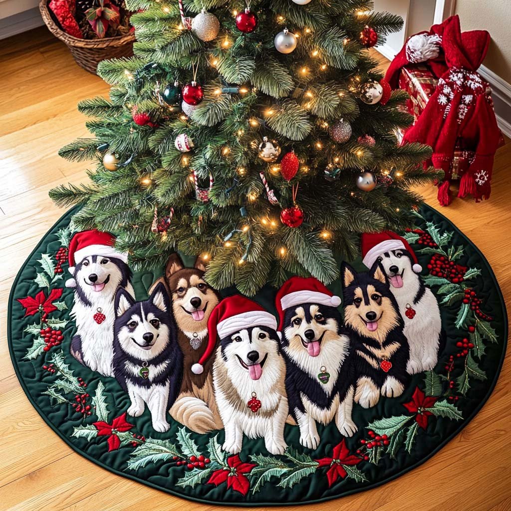 Northern Noel Christmas Quilted Tree Skirt Meaningful Christmas Gift to Warm the Heart