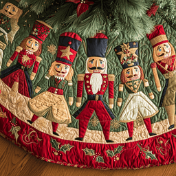 Yuletide Glow Christmas Quilted Tree Skirt Perfect Holiday Gift for Home Decor Lovers