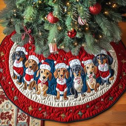 Adorable Dachshund Quilted Tree Skirt Spring Merch Pick