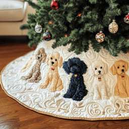 Adorable Poodle Quilted Tree Skirt A Must-Have For Holiday Enthusiasts