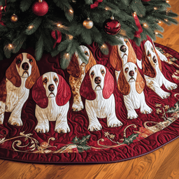 Basset Hound Quilted Tree Skirt Valentine�s Day Merch Gift