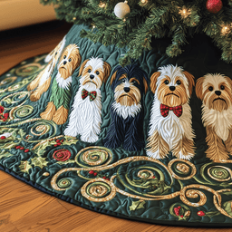 Adorable Yorkshire Terrier Quilted Tree Skirt Fall Merch Pick