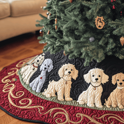 Adorable Poodle Quilted Tree Skirt Mother�s Day Merch Gift