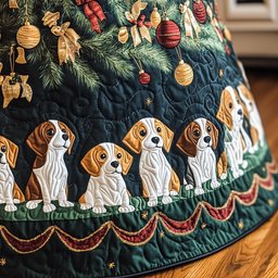 Adorable Beagle Quilted Tree Skirt Birthday Merch Gift