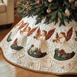 Christmas Angel Quilted Tree Skirt Valentine�s Day Merch Gift