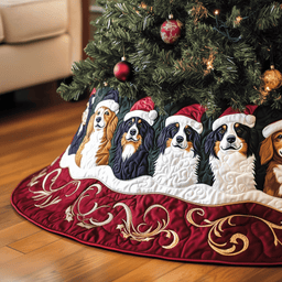 Christmas Australian Shepherd Quilted Tree Skirt Fall Merch Pick