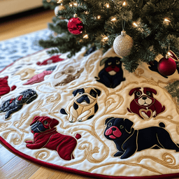 Bulldog Quilted Tree Skirt Heartwarming Father�s Day Gift Merch